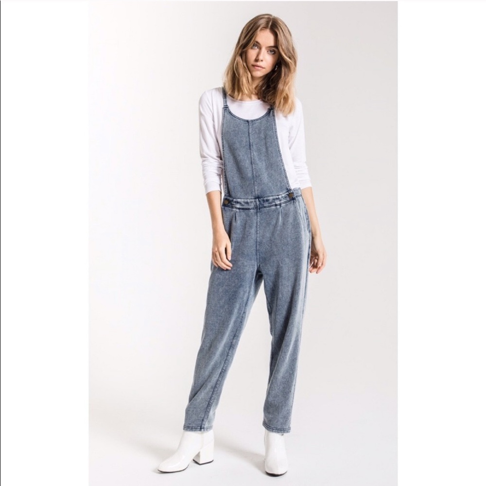NWOT Z Supply Knit Denim Overalls S